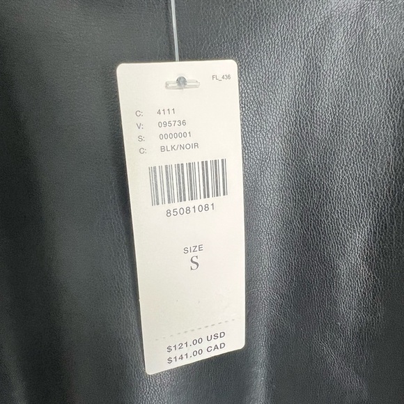 New Anthropologie LA MADE Size S FAUX LEATHER PULLOVER Sweatshirt Top Shirt - Picture 9 of 9